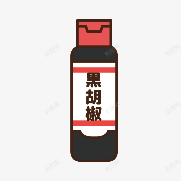 卡通调味料png免抠素材_88icon https://88icon.com 卡通调味料 卡通调料 厨房 可爱 胡椒 胡椒粉罐 调味料 调料 黑胡椒