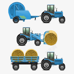 卡通手绘农场拖拉机素材