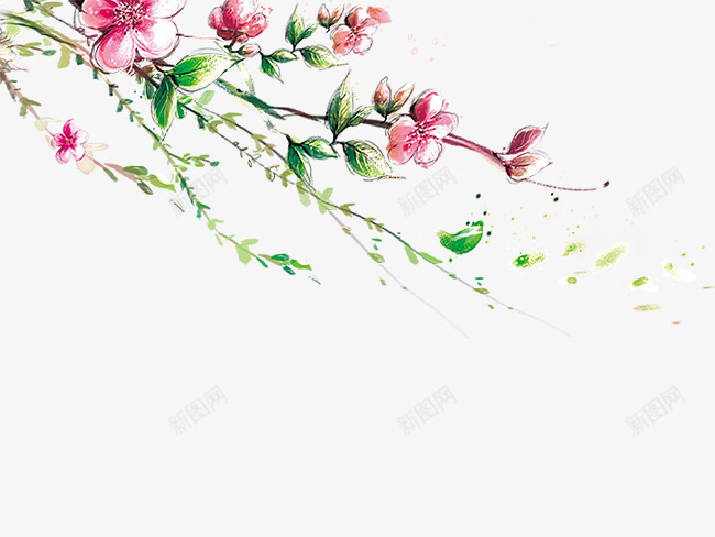 盛开桃花png免抠素材_88icon https://88icon.com 桃花 灿烂 盛开 花