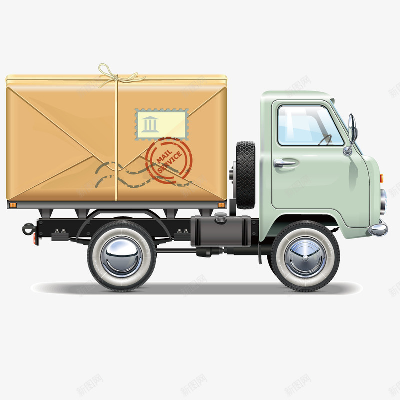 货物运输车辆矢量图eps免抠素材_88icon https://88icon.com 交通工具 交通运输 信件 小型货车 汽车 矢量图