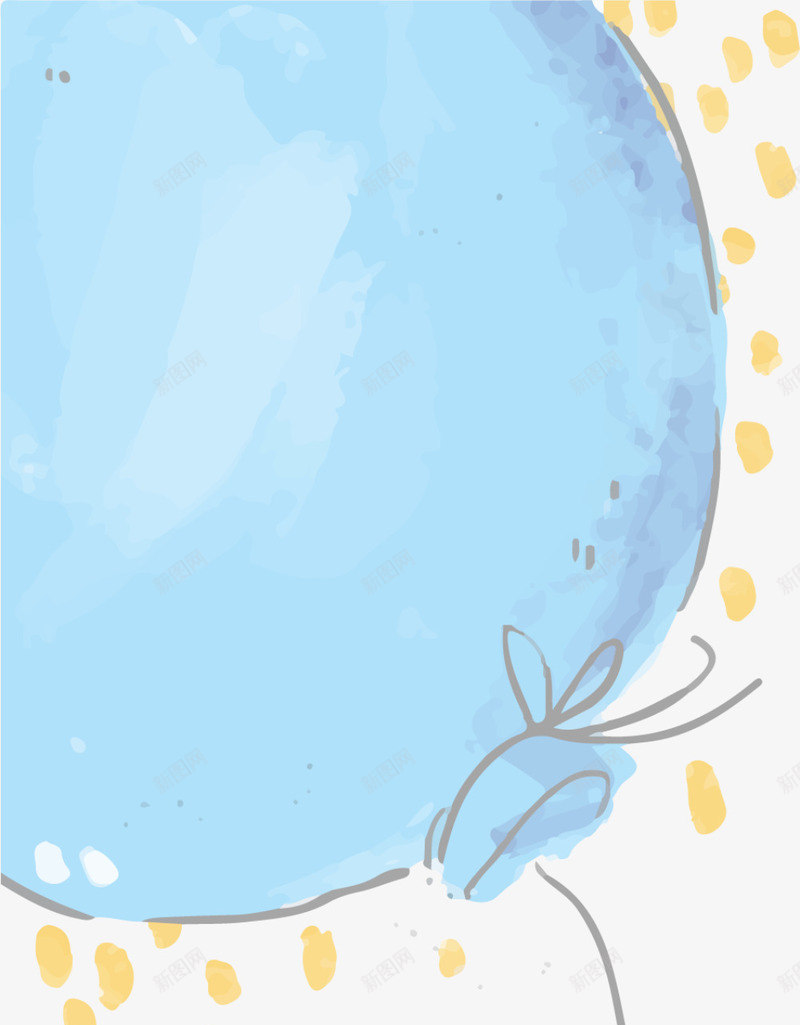 儿童节手绘蓝色气球png免抠素材_88icon https://88icon.com 儿童节 手绘气球 水彩 童趣 绘画 蓝色气球