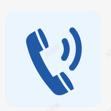 蓝色背景素材电话图标图标