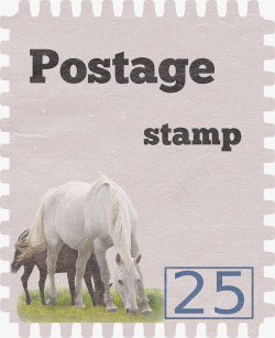 一个灰色大象邮票矢量图素材