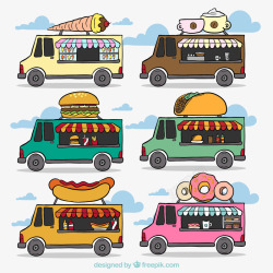 甜甜圈餐车6款移动餐车高清图片