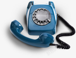 电话座机蓝色电话装饰素材