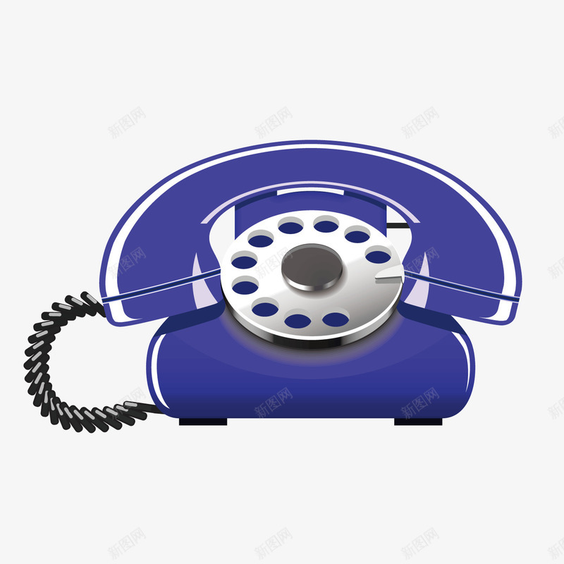 蓝色卡通座机电话机png免抠素材_88icon https://88icon.com 卡通 座机 电话机 蓝色