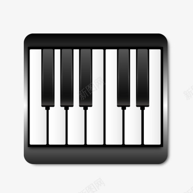 黑白钢琴图标图标