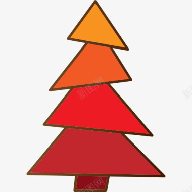 圣诞节装饰彩灯圣诞树图标图标