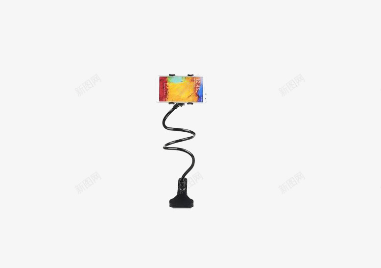 弯曲状黑色手机架png免抠素材_88icon https://88icon.com 懒人支架