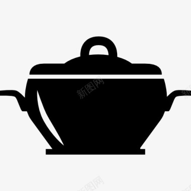 烹饪厨房的锅与盖图标图标