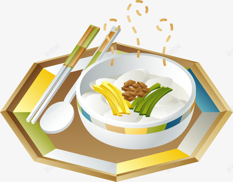 一盘快餐矢量图ai免抠素材_88icon https://88icon.com AI矢量素材 免费PNG 盘子 筷子 菜 食物 矢量图