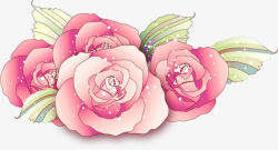 粉色盛开水彩花朵素材