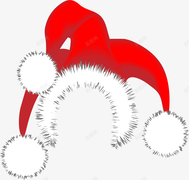 圣诞节红色小丑帽子png免抠素材_88icon https://88icon.com 喜庆帽子 圣诞节帽子 小丑帽子 白色毛球 童趣 红色帽子