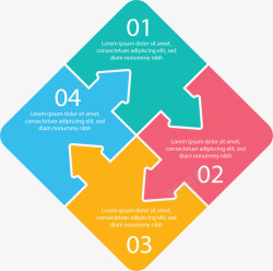 四块拼图四块拼图彩色图表矢量图高清图片