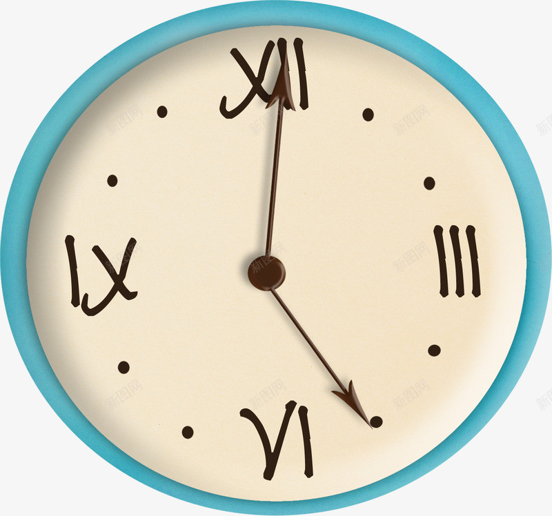希腊字母钟表png免抠素材_88icon https://88icon.com 墙壁表 蓝色边框钟表 蓝色钟表 表 闹钟