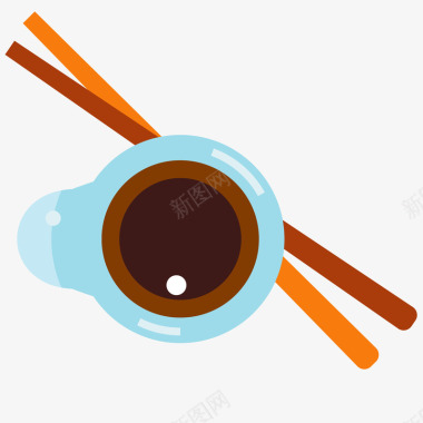筷子和酱汁图标矢量图图标