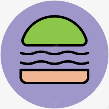 手绘餐桌餐饮汉堡图标图标