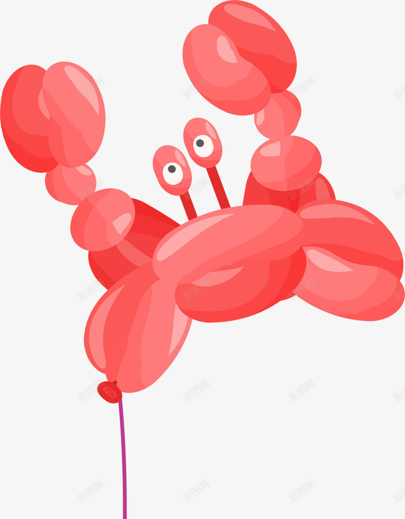 儿童节红色螃蟹气球png免抠素材_88icon https://88icon.com 一只气球 儿童节 创意气球 童趣 红色气球 螃蟹气球