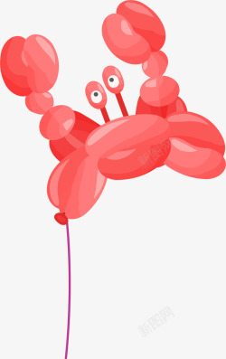 儿童节红色螃蟹气球素材