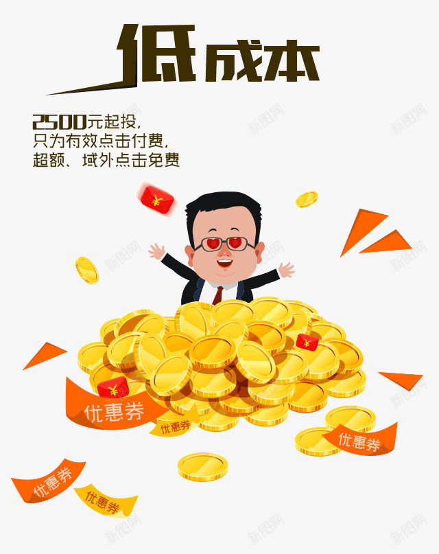 发财了png免抠素材_88icon https://88icon.com 人物 卡通人物 发财 投资 插画 老板 金币