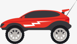 红色扁平玩具遥控车素材