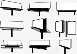 屋外户外广告牌矢量图高清图片