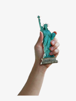手里拿着自由女神像素材