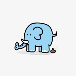 卡通保护动物大象素材
