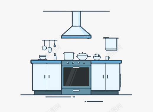 卡通开放式厨房图标psd源文件图标