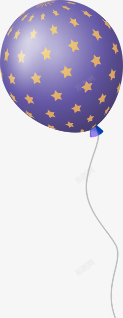 儿童节紫色星星气球素材