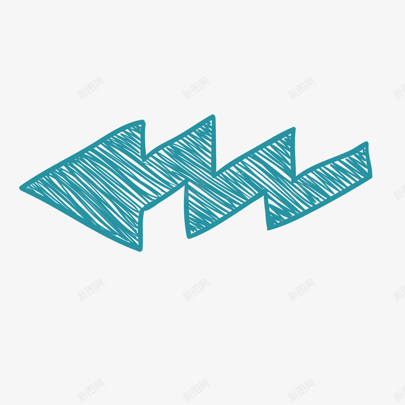 蓝色手绘折线箭头箭号png免抠素材_88icon https://88icon.com 手绘 折线 箭号 箭头 蓝色