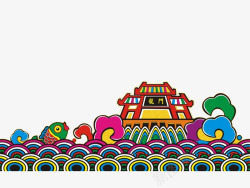 鲤鱼跳龙门插画素材