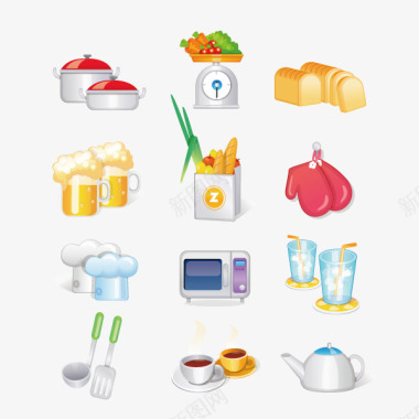 厨房用品及食材图标图标