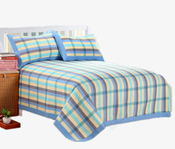 粗布床品格子图案粗布床品高清图片