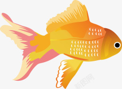 手绘金色鲤鱼图案矢量图素材