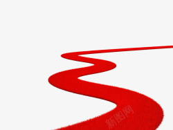弯曲小路手绘红色蜿蜒小路高清图片