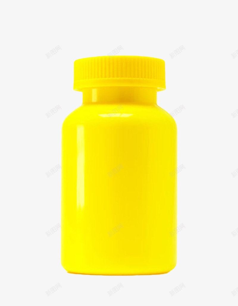黄色反光的塑料瓶罐实物png免抠素材_88icon https://88icon.com 保养 保存 包装 反光 塑料瓶罐 容器 密封 封存 物品 瓶子 纯色 罐子