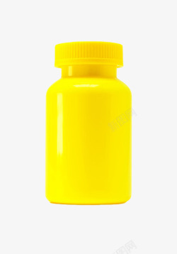 黄色反光的塑料瓶罐实物素材