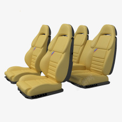 黄色多个汽车座椅素材
