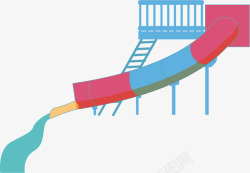 儿童节水上乐园滑滑梯素材