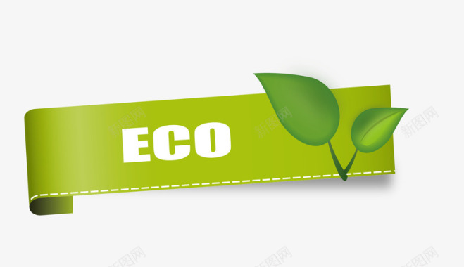 生态绿叶标签图标图标