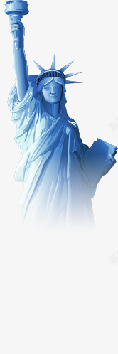 蓝色自由女神雕塑素材