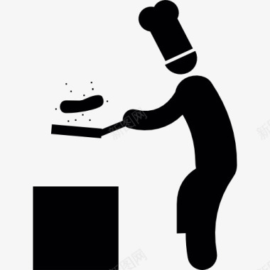 油炸几块厨师烹饪图标图标