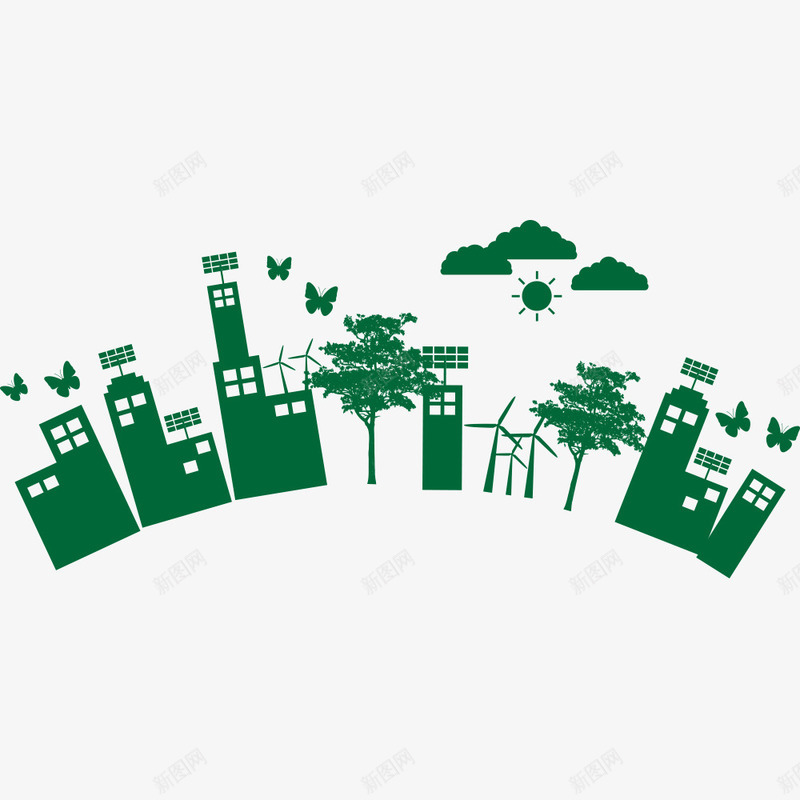 绿色环保爱护地球png免抠素材_88icon https://88icon.com 低碳环保 建筑 环保 绿色