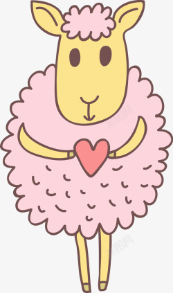 粉色可爱羊羊素材
