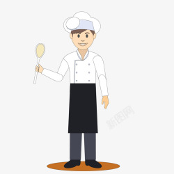 卡通创意厨房的厨师矢量图素材