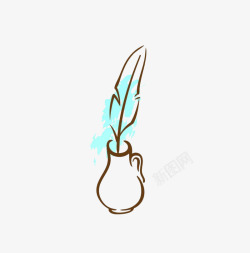 手绘羽毛笔素材