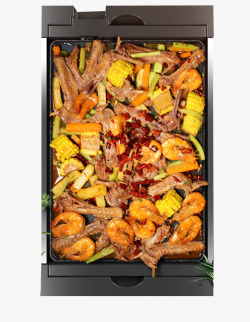 韩式食物长方形烤盘无烟烤盘高清图片