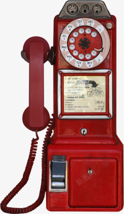 红色古老电话素材