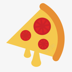 红色圆弧披萨美食元素矢量图素材